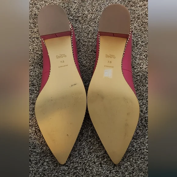 Coach Red Block Heel Women's Shoes - Picture 6 of 7